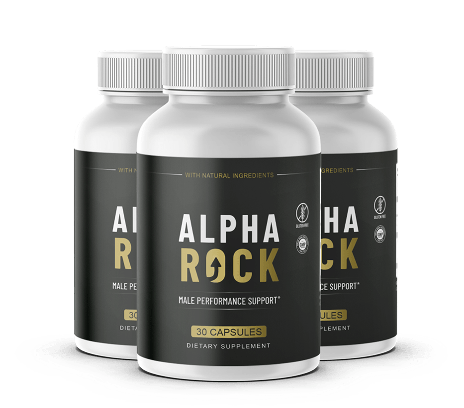 AlphaRock men's vitality supplement bottles